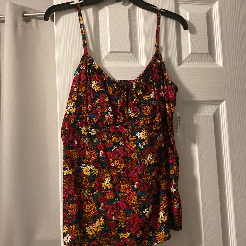 Multicolored Floral Thin Strapped Old Navy Top